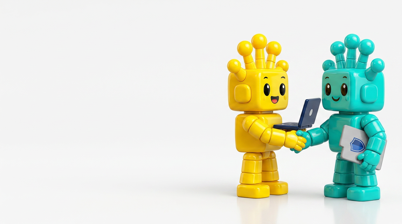 Mascots transitioning a contractor handshake to compliant employment